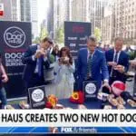 ‘Fox & Friends Weekend’ co-hosts try ‘Dog Haus’s’ ‘sunshine hangover’ dog at FOX square
